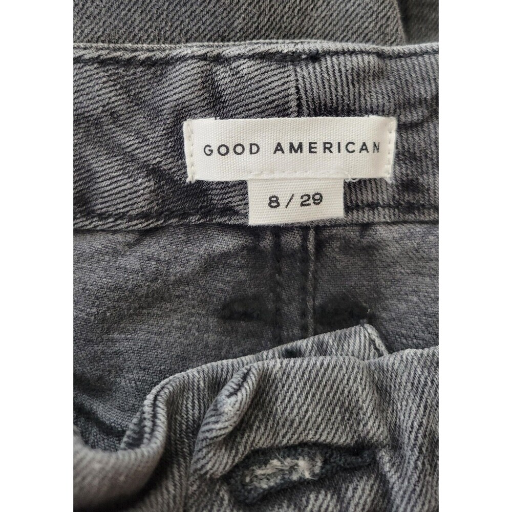 NWT Good American Good Classic Raw Hem Black Jeans GCRH625TFT BLACK170 Sz 8/29 - Picture 9 of 9